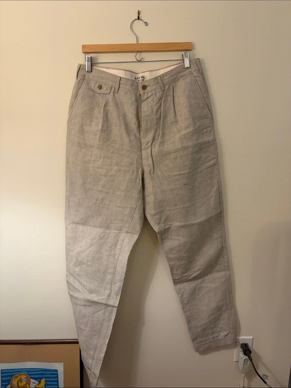 Alex Mill Pleated Pants in Flax Linen